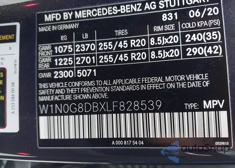 2020 Mercedes-Benz Glc 300 300 z USA, uszkodzony, nr VIN W1N0G8DBXLF828539